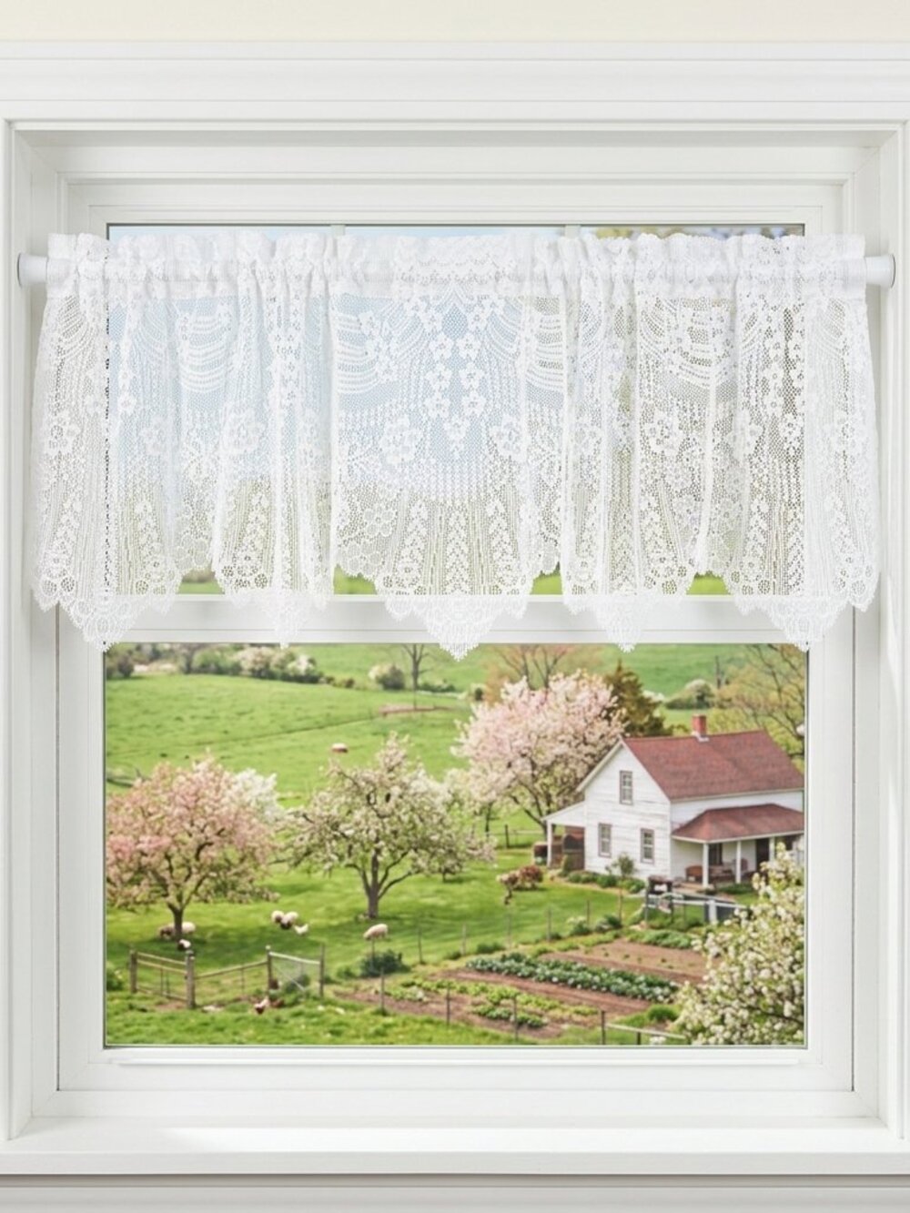 LACE Border Valance Heritage Lace 100% polyester 58" long 11" tall
